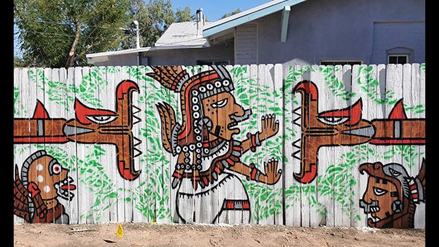 Fresque street art de l'artiste graffeur Oré à Phoenix en Arizona.