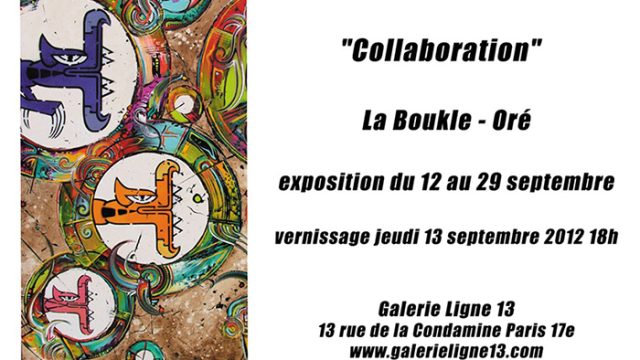 Flyer d'invitation à l'exposition street art de l'artiste graffeur Oré à la galerie Ligne 13 à Pari