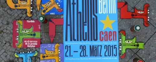 Œuvre street art de l'artiste graffeur Oré. Les Serpents à plumes, Quetzalcóatl, exposés dans les rues de Berlin.