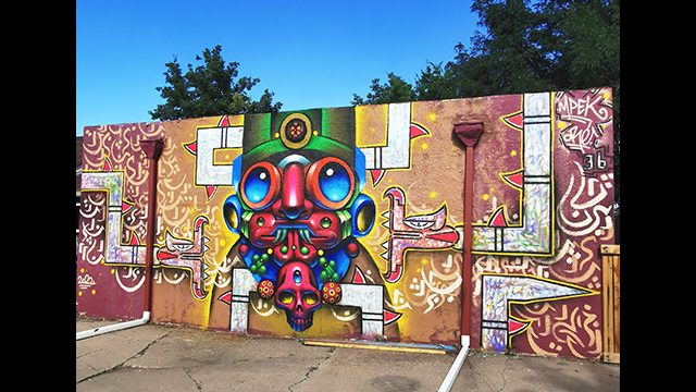 Fresque de l'artiste graffeur Oré à Denver aux USA.